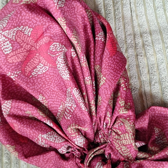 ZARA BURGUNDY FALL/WINTER THEME PRINT HEAD WRAP - Picture 7 of 7